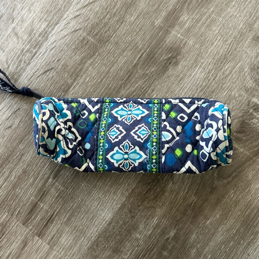 Vera Bradley Brush & Pencil cosmetic case in “Ink Blue”